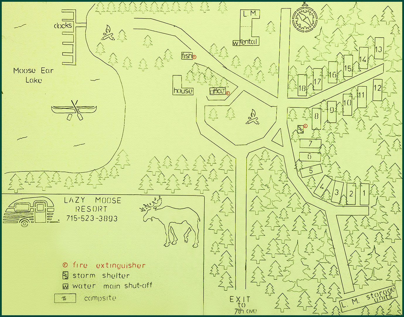 Lazy Moose Resort Map